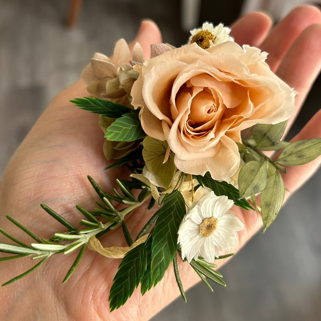 Boutonniere for groom's wedding dried preserved flowers floral corsage